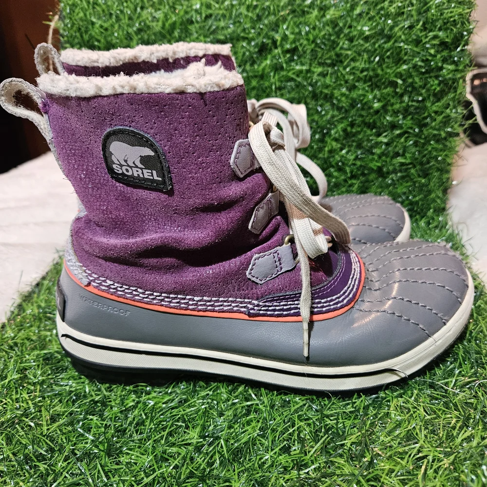 Sorel Winter Carnival Snow Boots Purple Grey Women's Size 4